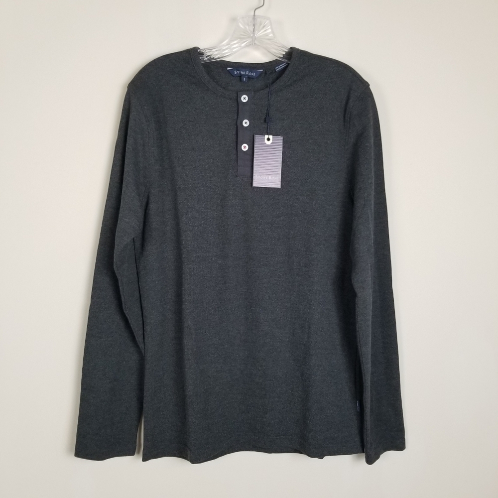 Stone Rose Long Sleeve Henley Shirt Small NWT